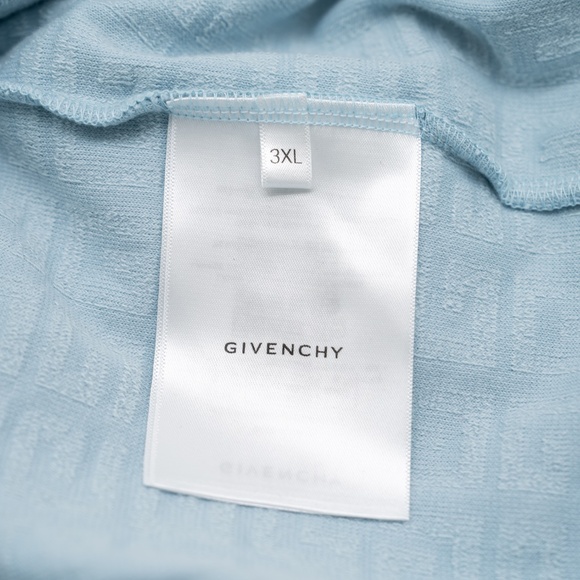 size 3XL Givenchy Terry 4G T-Shirt Blue Cotton Blend Jacquard - Picture 8 of 9
